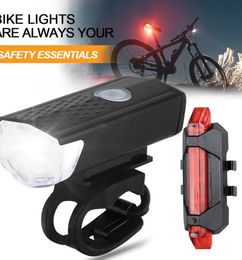 Ofertas de Juego de luces de bicicleta recargables por USB 3 modos para bicicleta