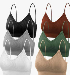 Ofertas de Bralettes acolchados para mujer, PACK 6 sujetadores deportivos para mujer, cuello en V. 