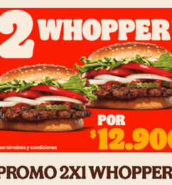 Ofertas de 2x1 Whopper BK