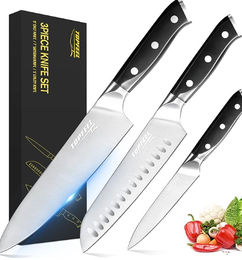 Ofertas de 3 cuchillos de chef de 8", cuchillo Santoku de 7" y cuchillo multiusos de 5"