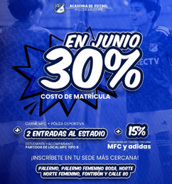 Ofertas de 30% de Descuento Academia de Futbol Millonarios FC + Cupón adidas -15% 