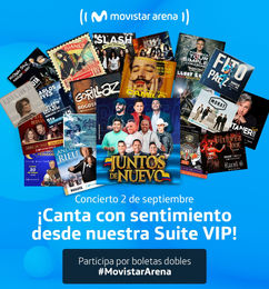 Ofertas de Gana boletas gratis para el concierto Juntos de Nuevo como cortesía de Movistar.