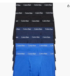 Ofertas de Ropa interior de algodón elástico tipo bóxer corto para hombre - Calvin Klein x 7 unidades