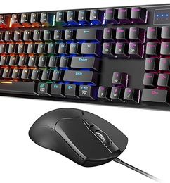 Ofertas de KOORUI Combo de teclado y mouse con cable - 104 teclas con diseño ergonómico