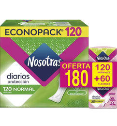 Ofertas de Protectores Nosotras diarios X180 UND (Precio de Locura)