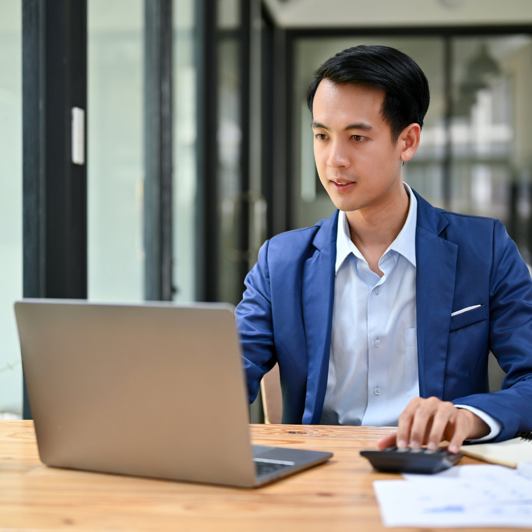 a man using a laptop