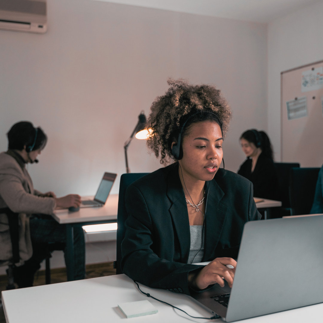 a woman working in an office