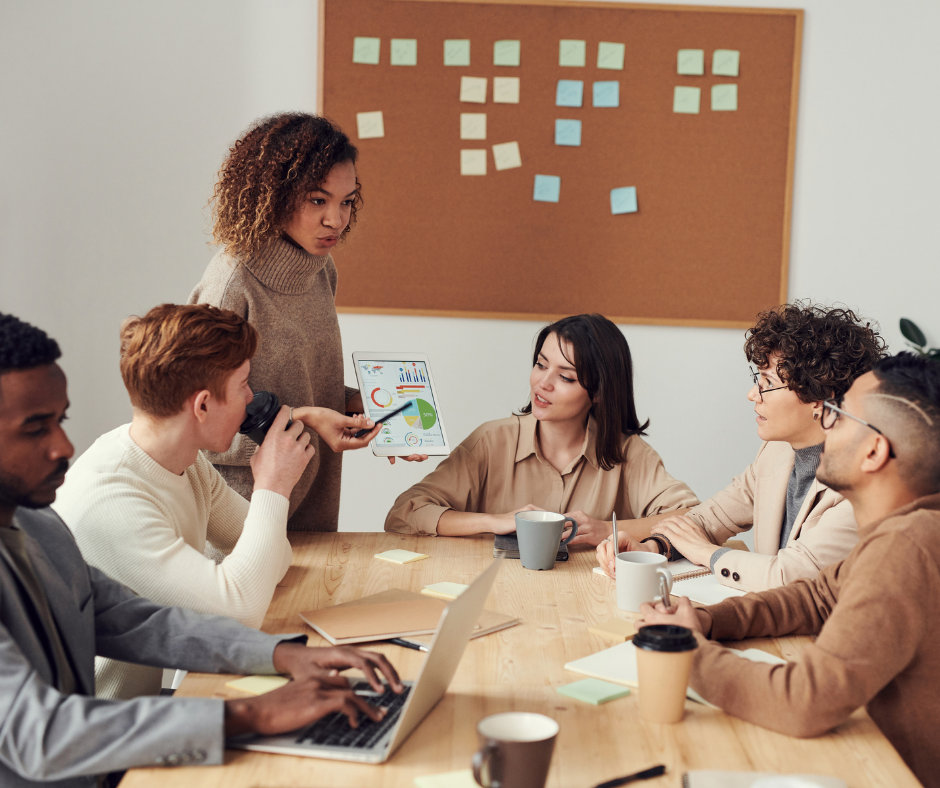 people collaborating in an office