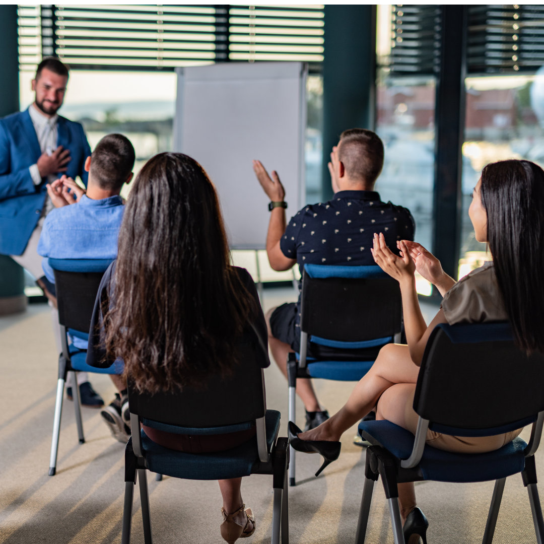 a seminar in a coworking space