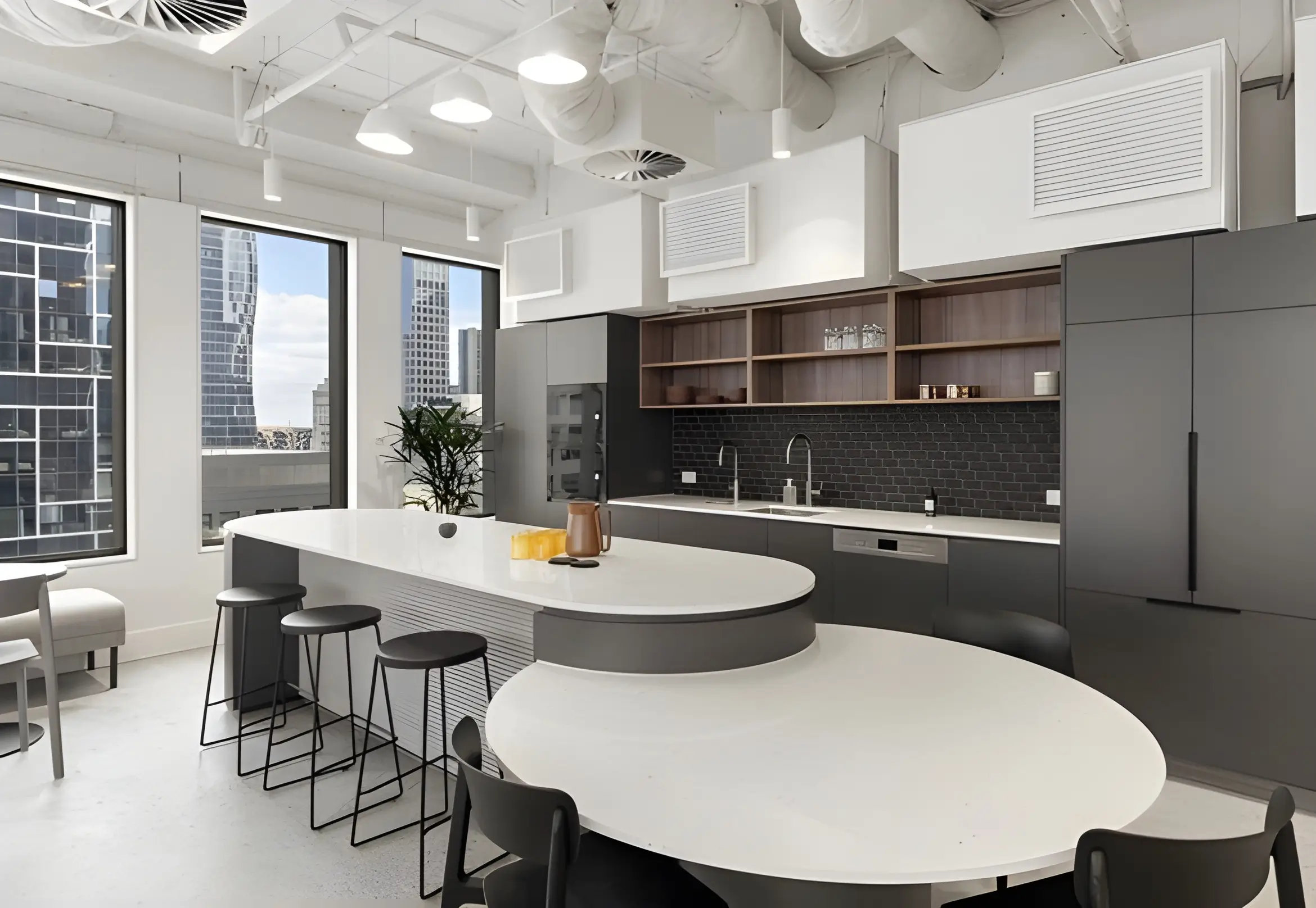 kitchen at tank stream labs at 63 pirie street