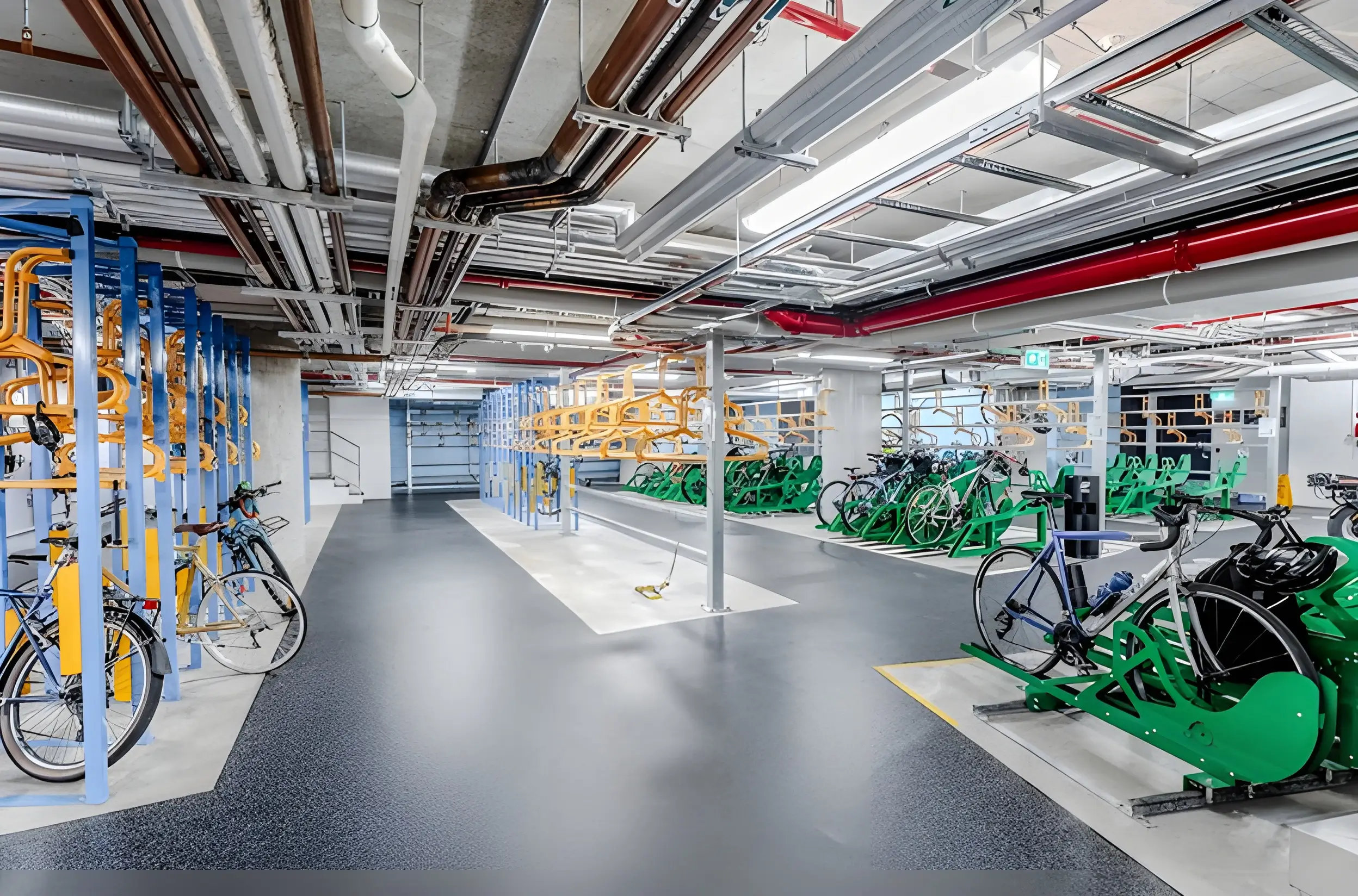 bike racks at tank stream labs barangaroo