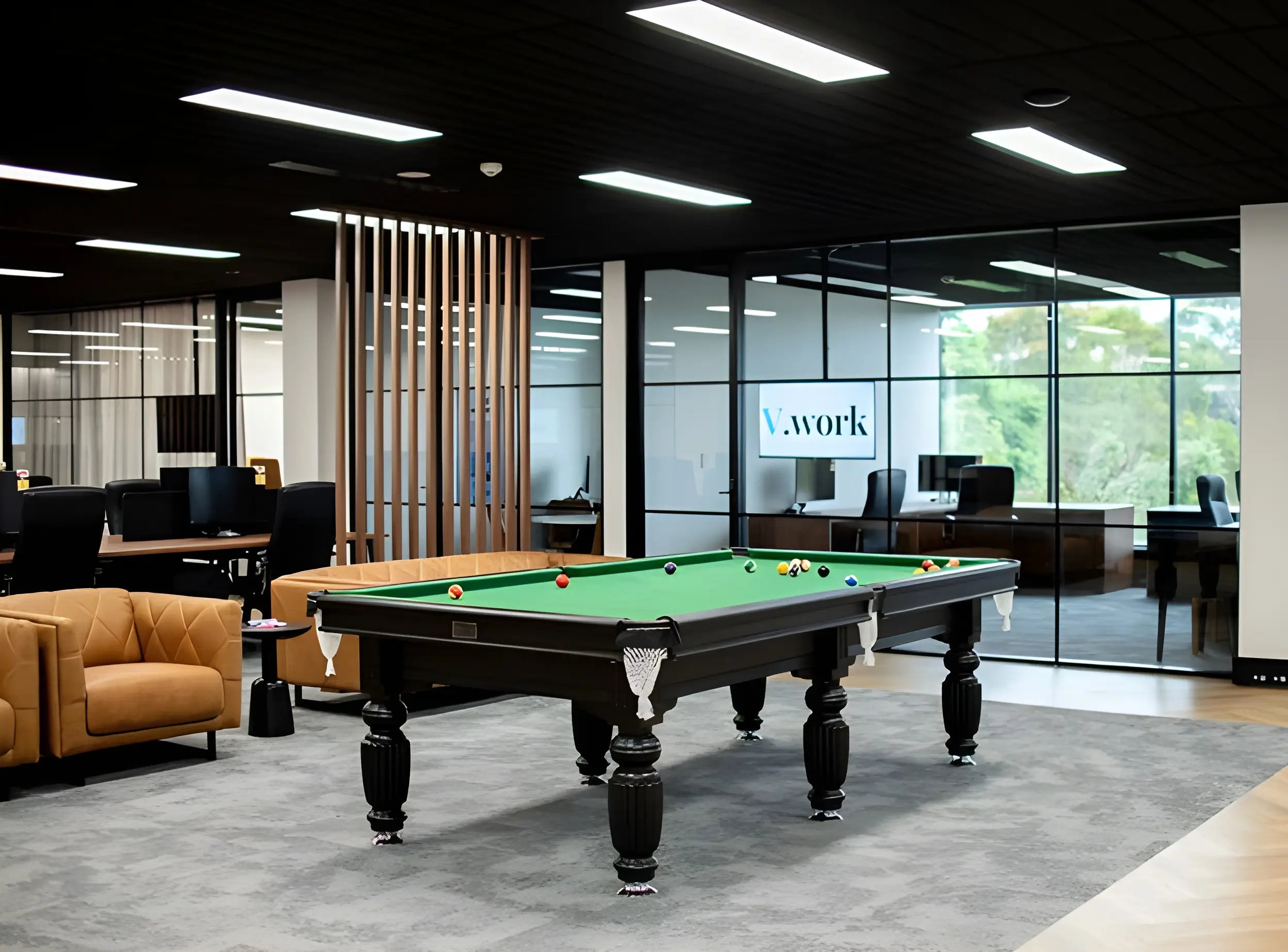 pool table at vwork office at 15 orion road