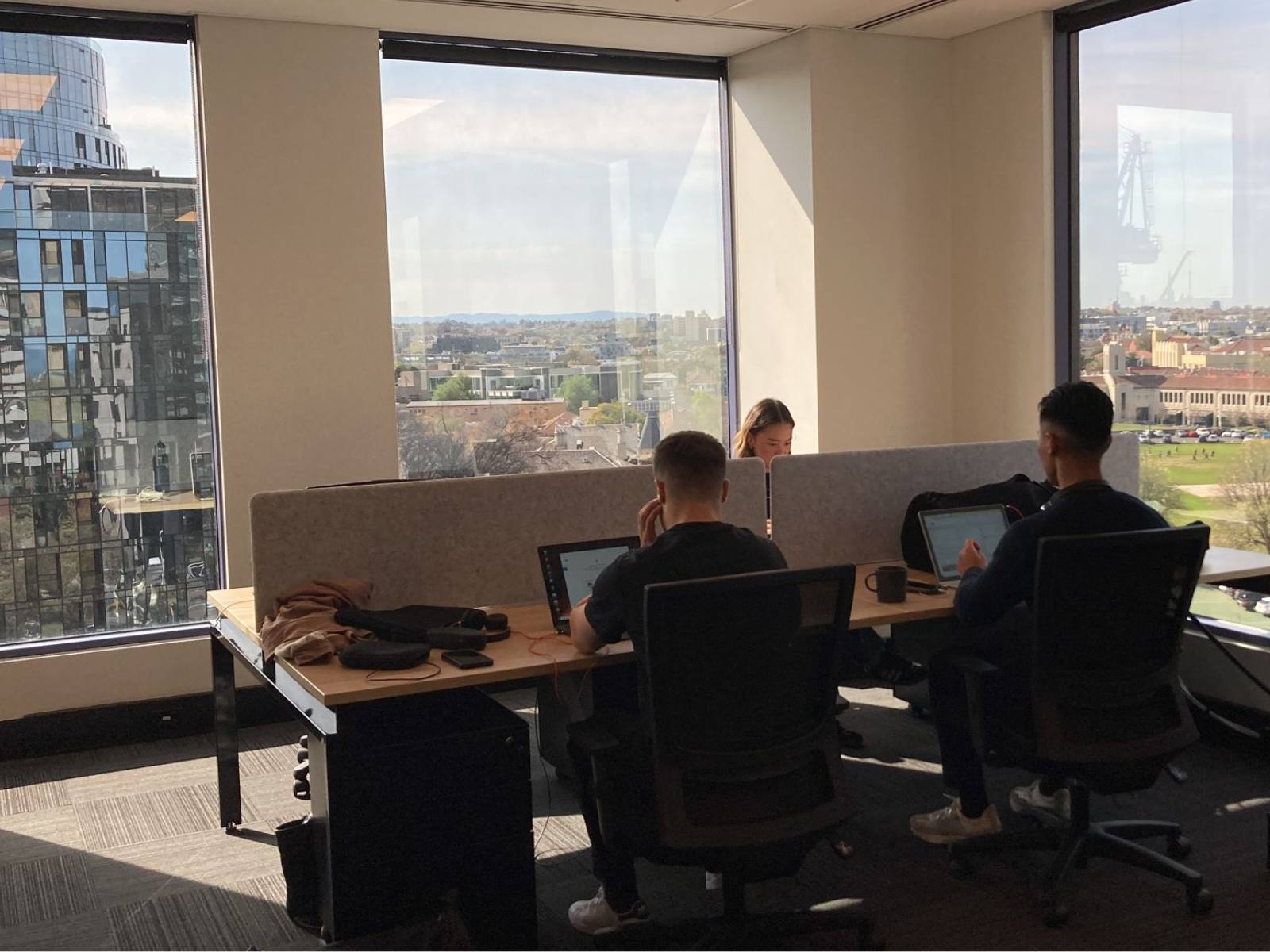 Rick, Daniel and Angeline working away from Paddock, Melbourne.