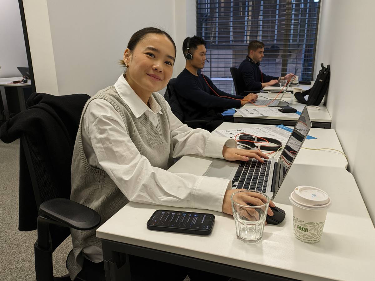 Angeline, Rick and Daniel from the Office Hub team working away.