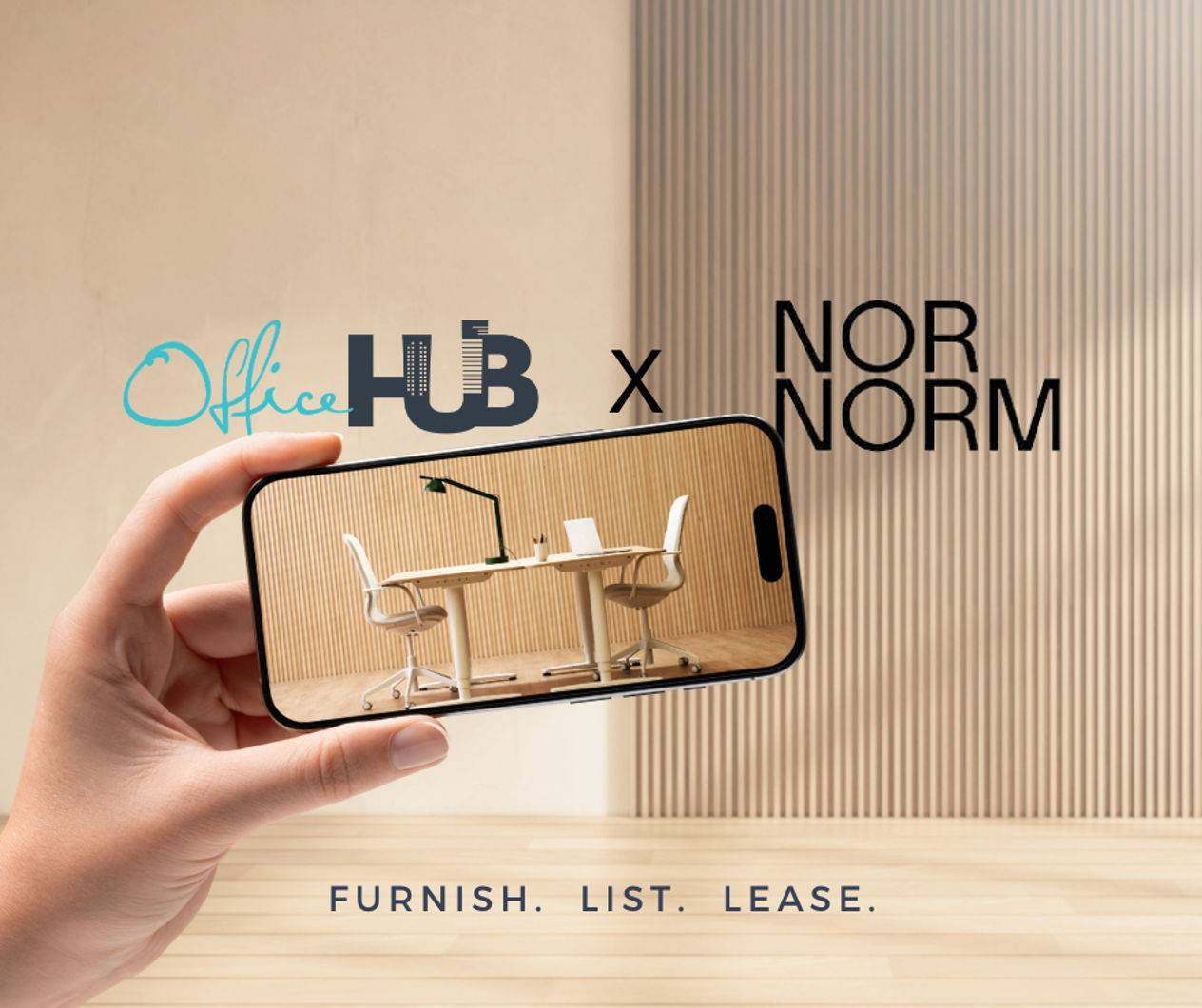 Modern flexible workspace furnished by NORNORM through Office Hub partnership