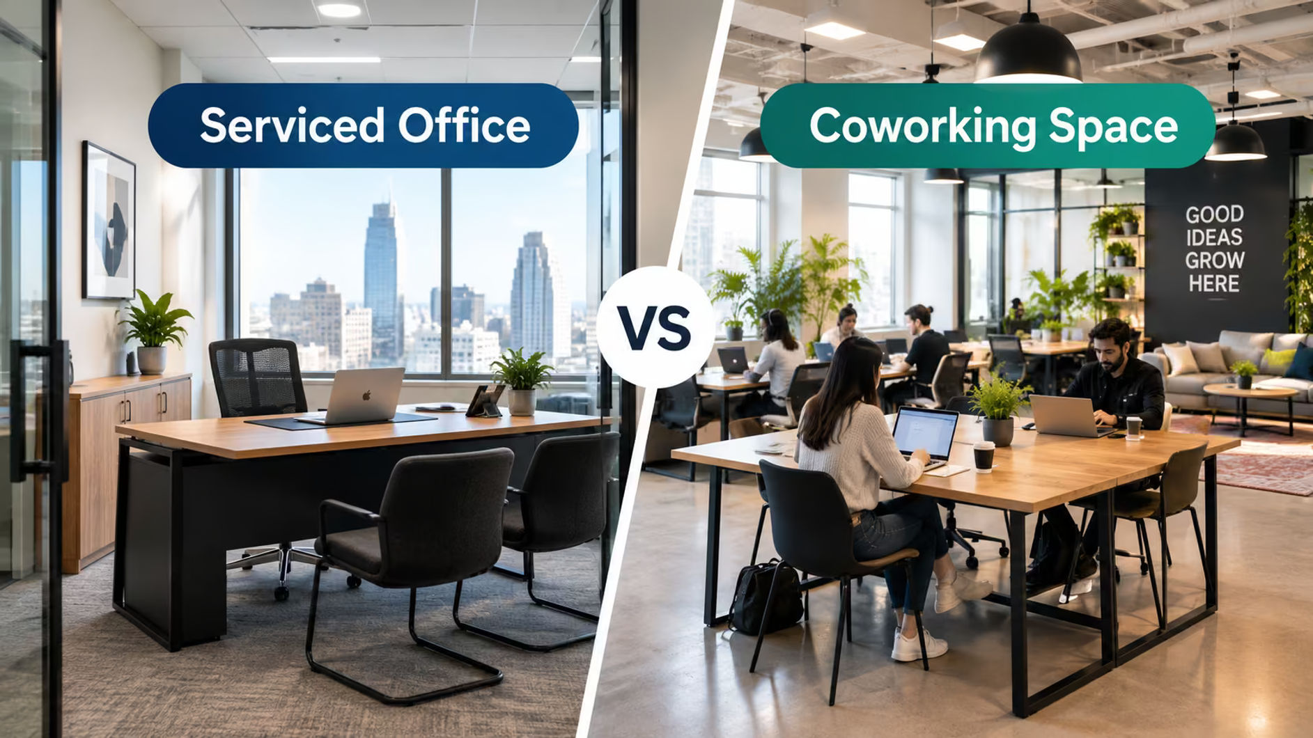 serviced office vs coworking