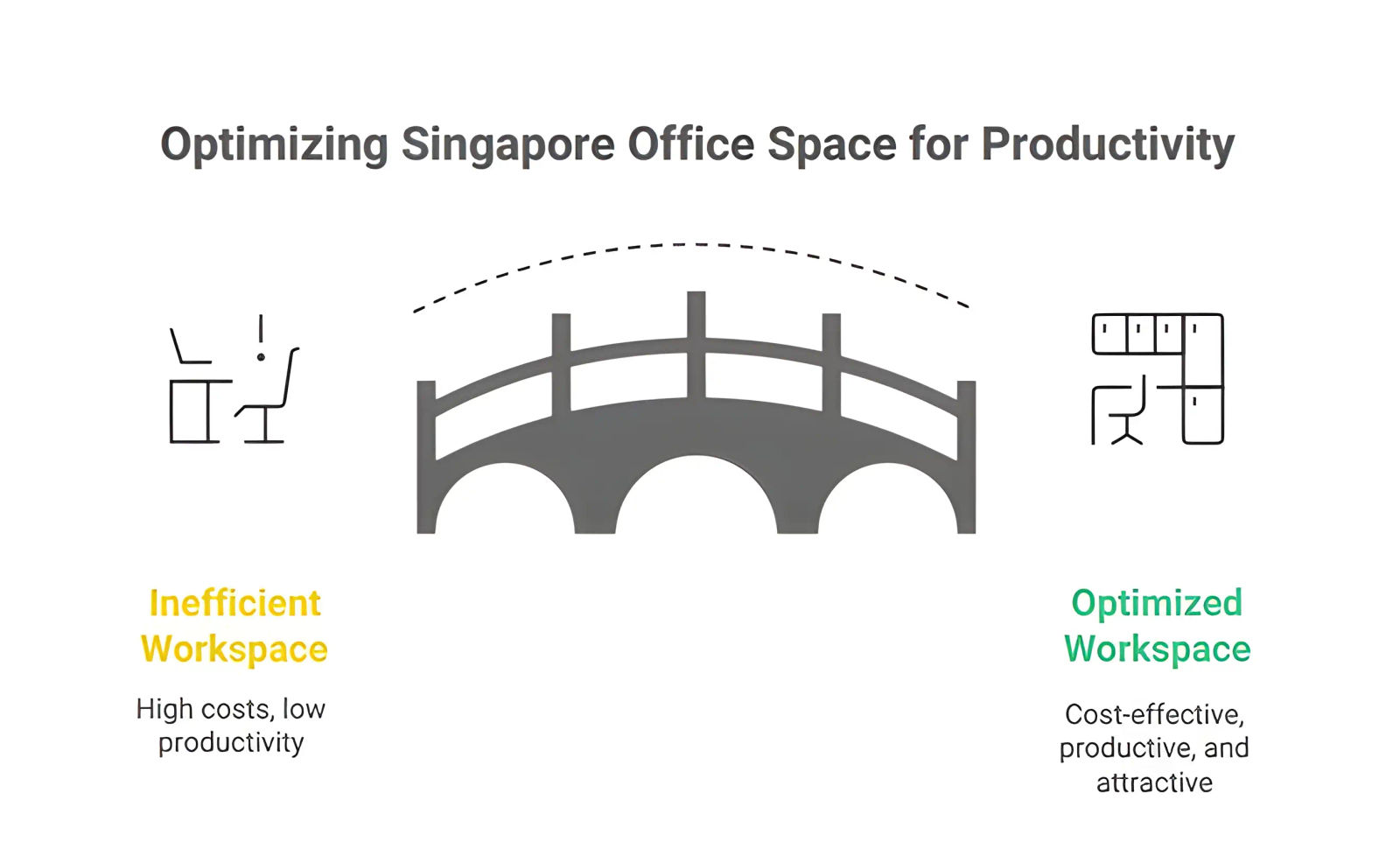 Optimisation of office spaces in Singapore - inefficient workspace vs. efficient workspace