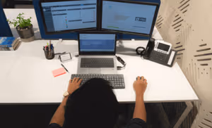 3 Person Coworking Desk