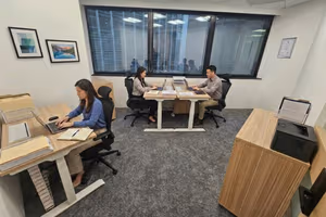 3 Person Coworking Desk