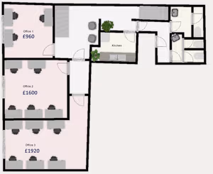 3 Person Private Office