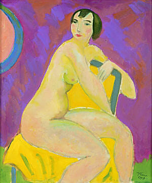 Johs. Rian, Kvinneakt, 1948, 55 x 45 cm