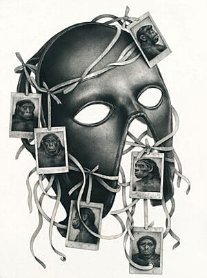 Sverre Malling, Mask/Primates, 2013, 57 x 53 cm