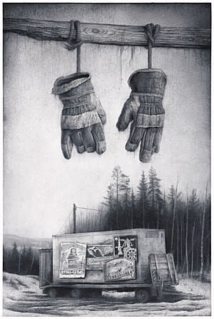 Sverre Malling: At arbeidshanskene er v�re egne, 2022, 62 x 42 cm