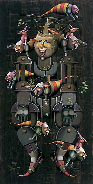 Terje Ythjall, Maskefigur (Det som blir tilbake), 2003, 105 x 55 cm