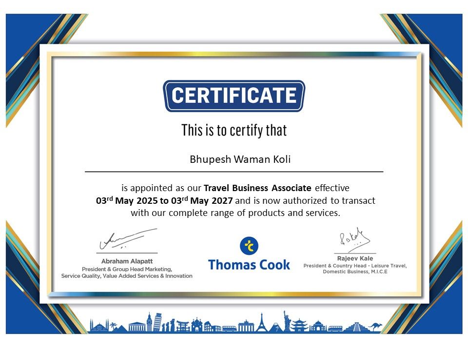 Thomas Cook Certificate