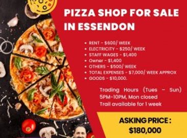 Pizza Shop Business For Sale In Essendon Area! ??