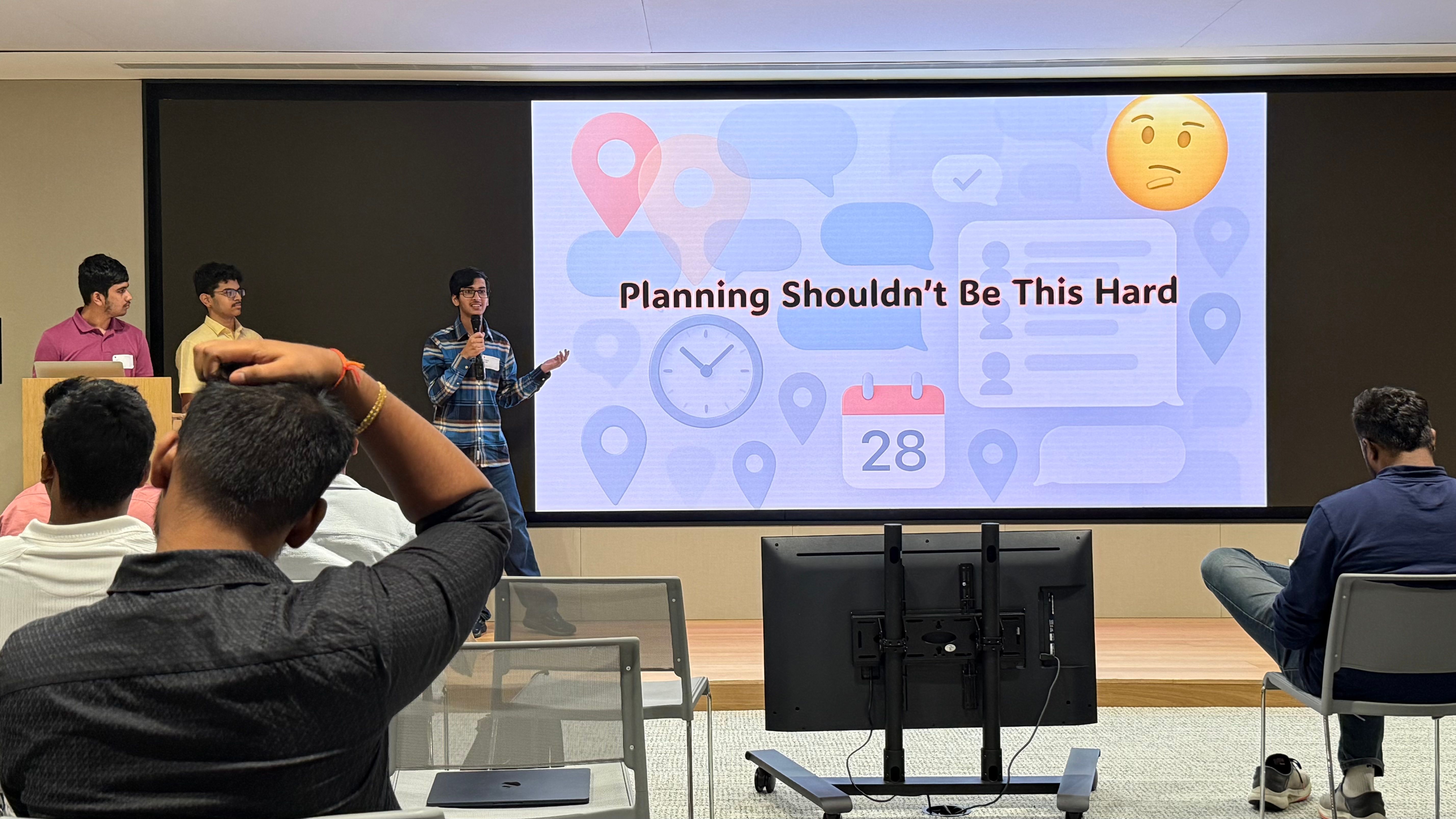 Teams presenting at The IndeHub hackathon 2025