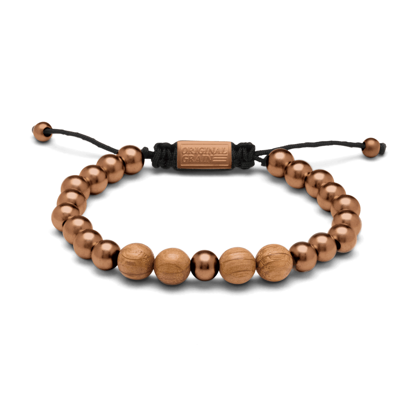 Whiskey Espresso Macrame Bracelet 8mm by Original Grain