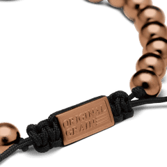 Whiskey Espresso Macrame Bracelet 8mm Fastener by Original Grain