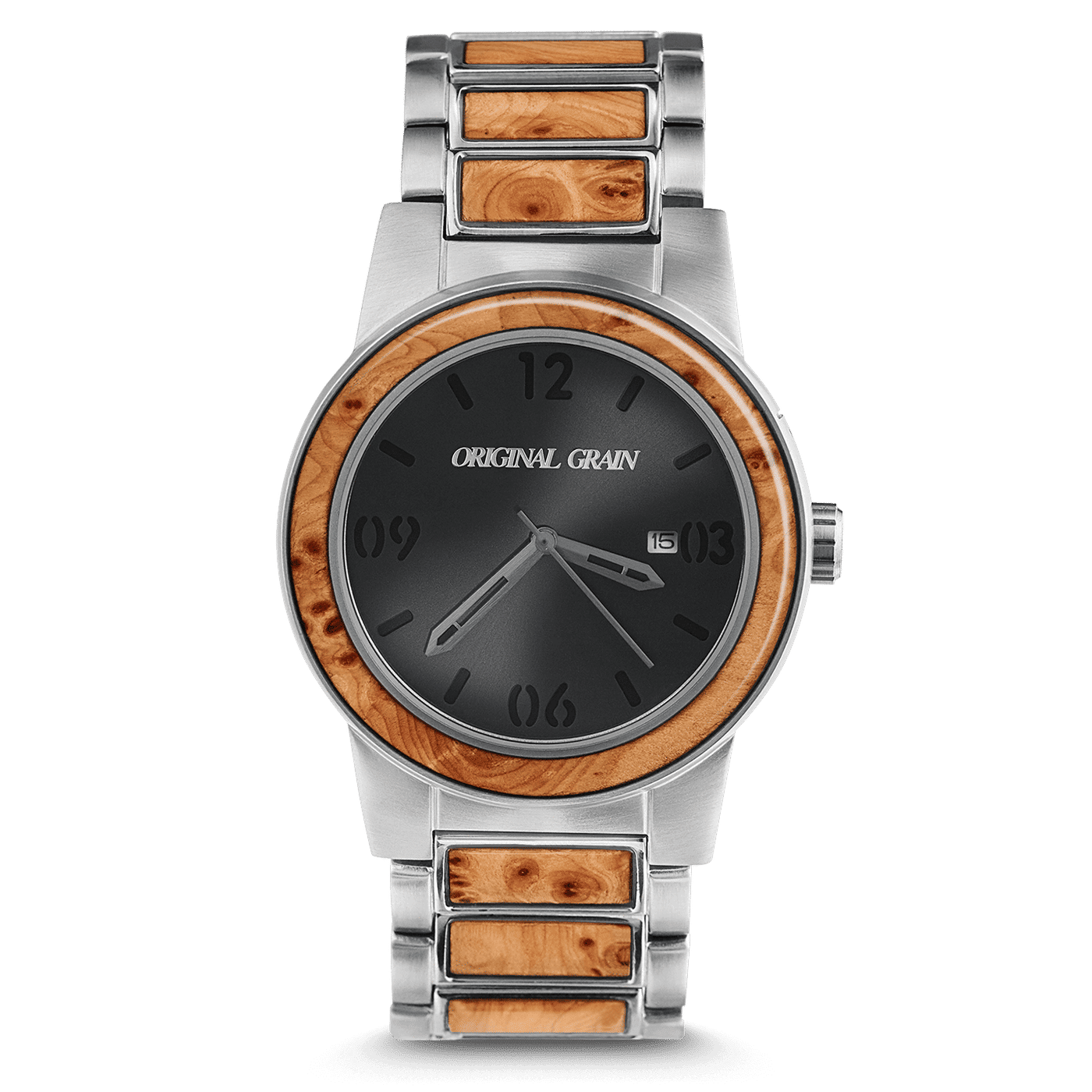 Burlwood Silver Barrel 42mm by Original Grain