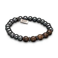 Ebony Hematite Crown Bracelet 8mm