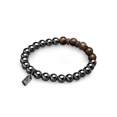 Ebony Hematite Crown Bracelet 8mm