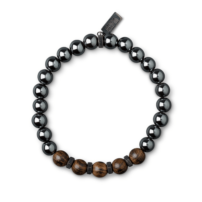 Ebony Hematite Crown Bracelet 8mm