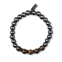 Ebony Hematite Crown Bracelet 8mm