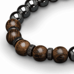Ebony Hematite Crown Bracelet 8mm