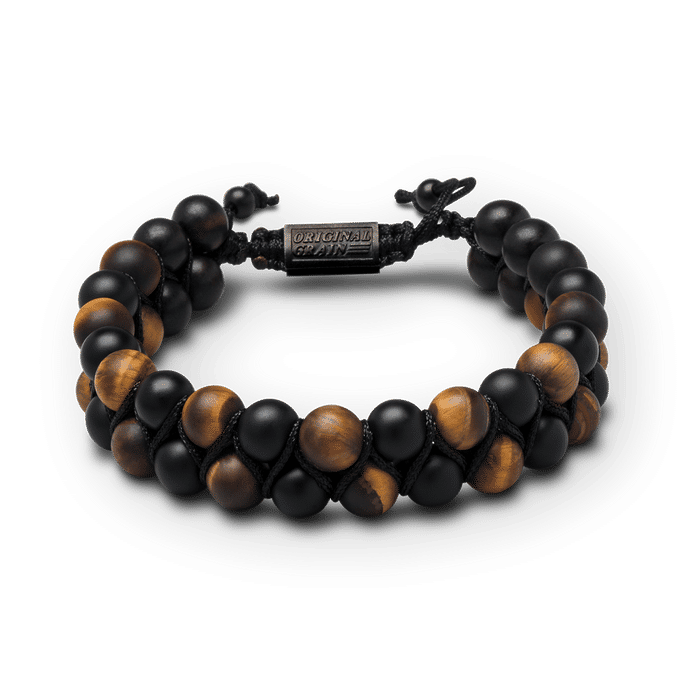 Tigers Eye & Onyx Shambala Bracelet