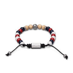 Back of Boston Red Sox Round Macrame Bracelet 8mm by Original Grain