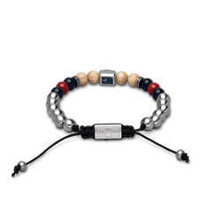 Back of Boston Red Sox Square Macrame Bracelet 8mm
