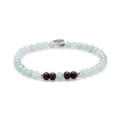 Ebenholz-Aquamarin-Damen-Charm-Armband 4 mm