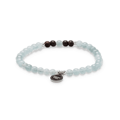 Ebenholz-Aquamarin-Damen-Charm-Armband 4 mm