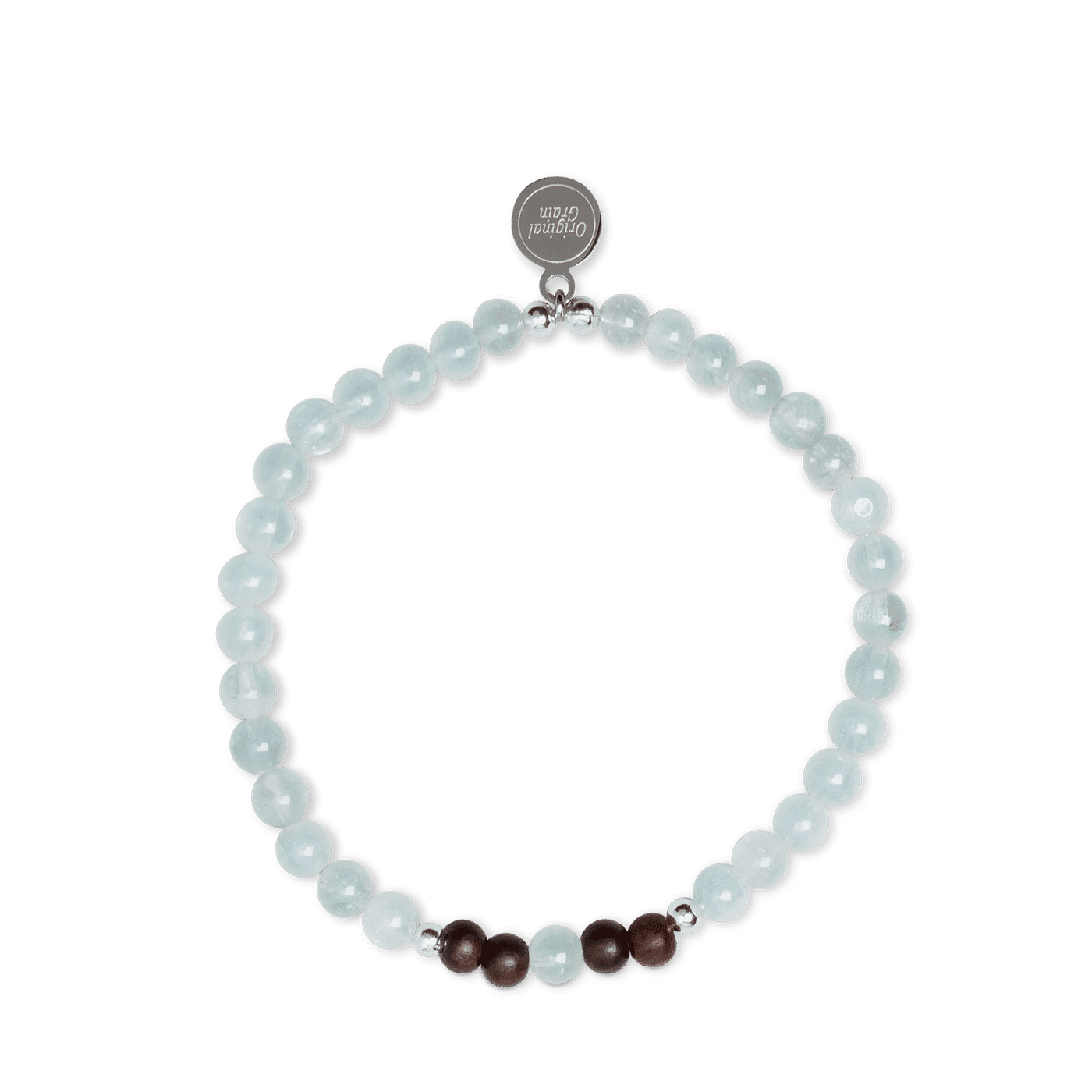 Ebenholz-Aquamarin-Damen-Charm-Armband 4 mm