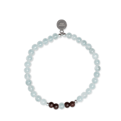 Ebenholz-Aquamarin-Damen-Charm-Armband 4 mm
