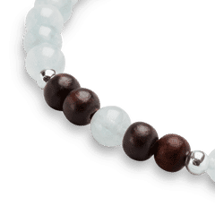 Ebenholz-Aquamarin-Damen-Charm-Armband 4 mm