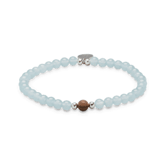 Zebrawood Aquamarine Womens Charm Bracelet 4mm