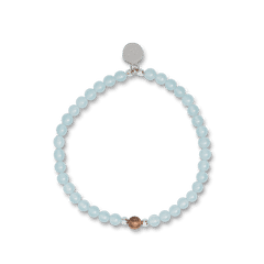 Zebrawood Aquamarine Womens Charm Bracelet 4mm
