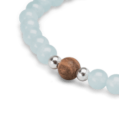 Zebrawood Aquamarine Womens Charm Bracelet 4mm